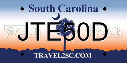 JTE50D South Carolina License Plate