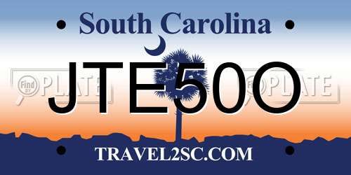 JTE50O South Carolina License Plate