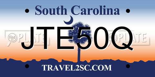 JTE50Q South Carolina License Plate