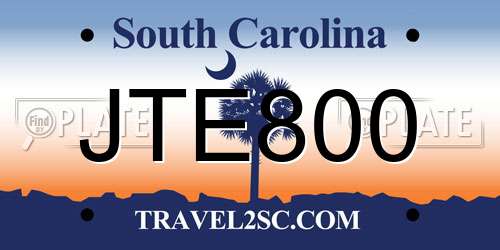 JTE800 South Carolina License Plate