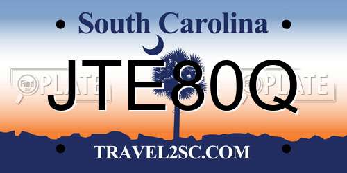 JTE80Q South Carolina License Plate
