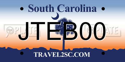 JTEB00 South Carolina License Plate