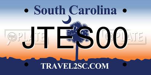 JTES00 South Carolina License Plate