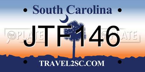 JTF146 South Carolina License Plate