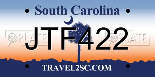 JTF422 South Carolina License Plate