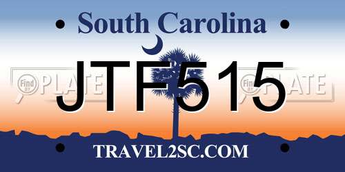 JTF515 South Carolina License Plate