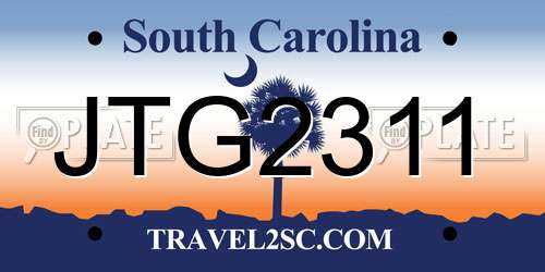 JTG2311 South Carolina License Plate