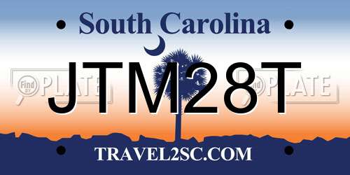 JTM28T South Carolina License Plate