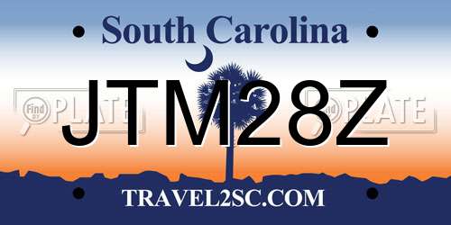 JTM28Z South Carolina License Plate