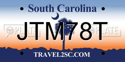 JTM78T South Carolina License Plate
