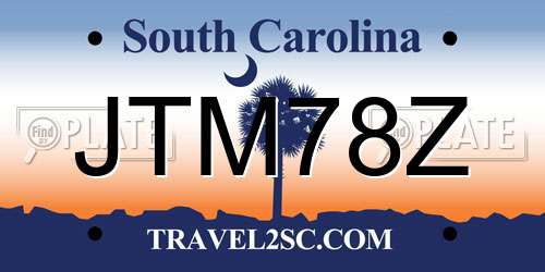 JTM78Z South Carolina License Plate