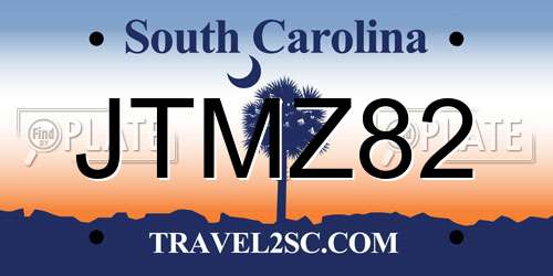 JTMZ82 South Carolina License Plate