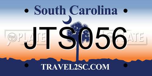 JTS056 South Carolina License Plate