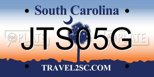 JTS05G South Carolina License Plate