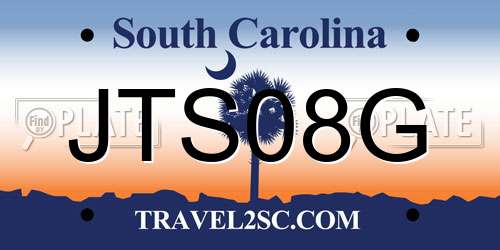 JTS08G South Carolina License Plate