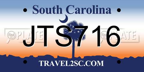 JTS716 South Carolina License Plate