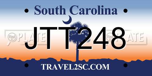 JTT248 South Carolina License Plate