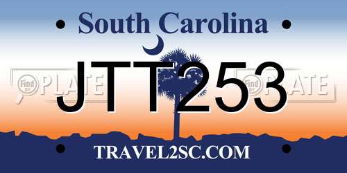 JTT253 South Carolina License Plate
