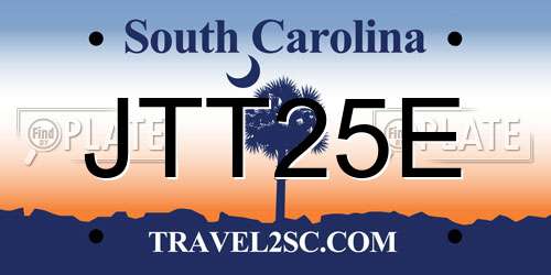 JTT25E South Carolina License Plate