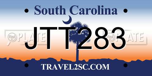 JTT283 South Carolina License Plate