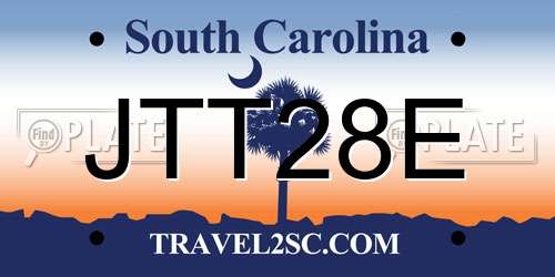JTT28E South Carolina License Plate