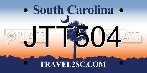 JTT504 South Carolina License Plate