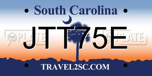 JTT75E South Carolina License Plate
