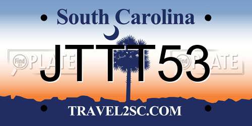 JTTT53 South Carolina License Plate