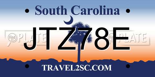 JTZ78E South Carolina License Plate