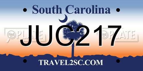 JUC217 South Carolina License Plate