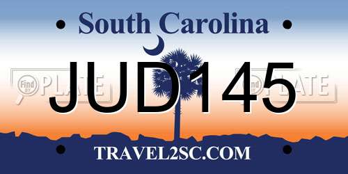 JUD145 South Carolina License Plate