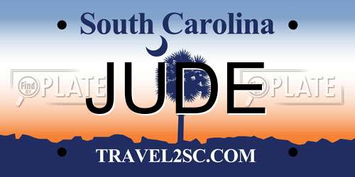 JUDE South Carolina License Plate