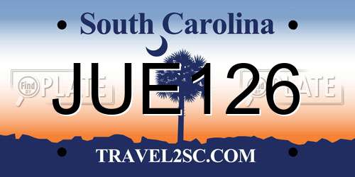 JUE126 South Carolina License Plate