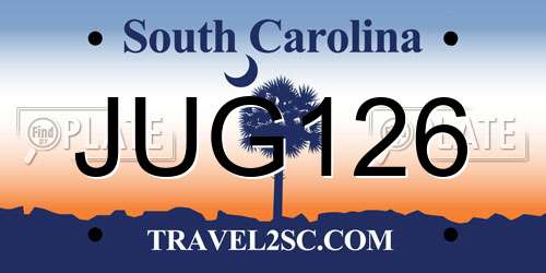 JUG126 South Carolina License Plate