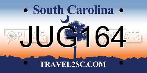 JUG164 South Carolina License Plate