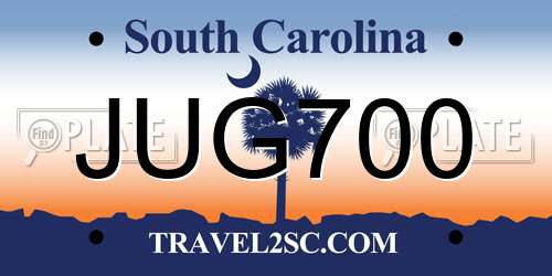 JUG700 South Carolina License Plate
