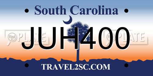 JUH400 South Carolina License Plate