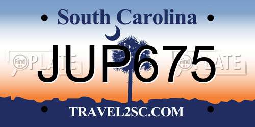 JUP675 South Carolina License Plate