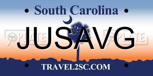 JUSAVG South Carolina License Plate