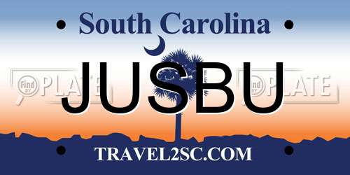 JUSBU South Carolina License Plate