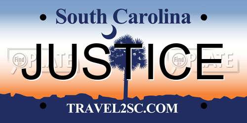 JUSTICE South Carolina License Plate