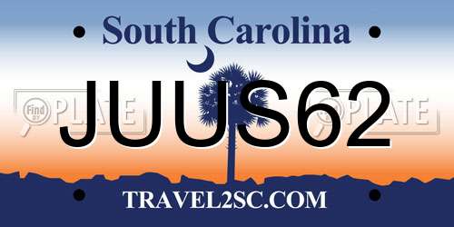 JUUS62 South Carolina License Plate
