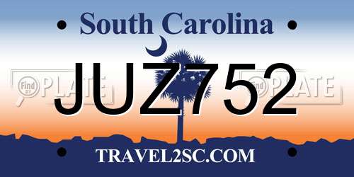 JUZ752 South Carolina License Plate