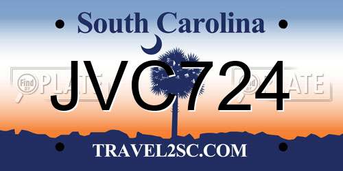 JVC724 South Carolina License Plate