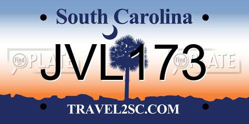 JVL173 South Carolina License Plate