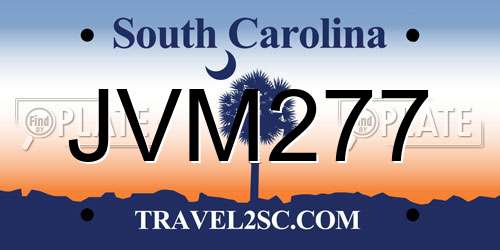 JVM277 South Carolina License Plate