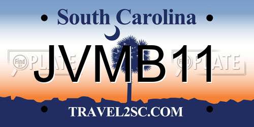 JVMB11 South Carolina License Plate