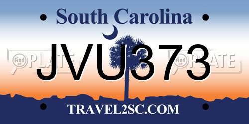 JVU373 South Carolina License Plate