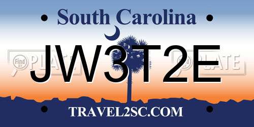 JW3T2E South Carolina License Plate