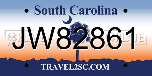JW82861 South Carolina License Plate